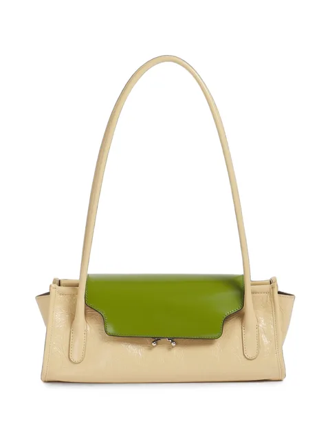 cream and green leather Trunkette bag