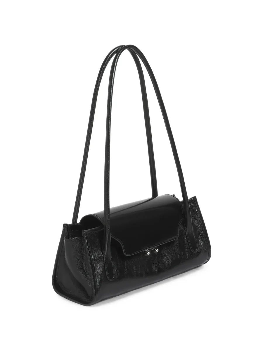 black leather Trunkette bag 3