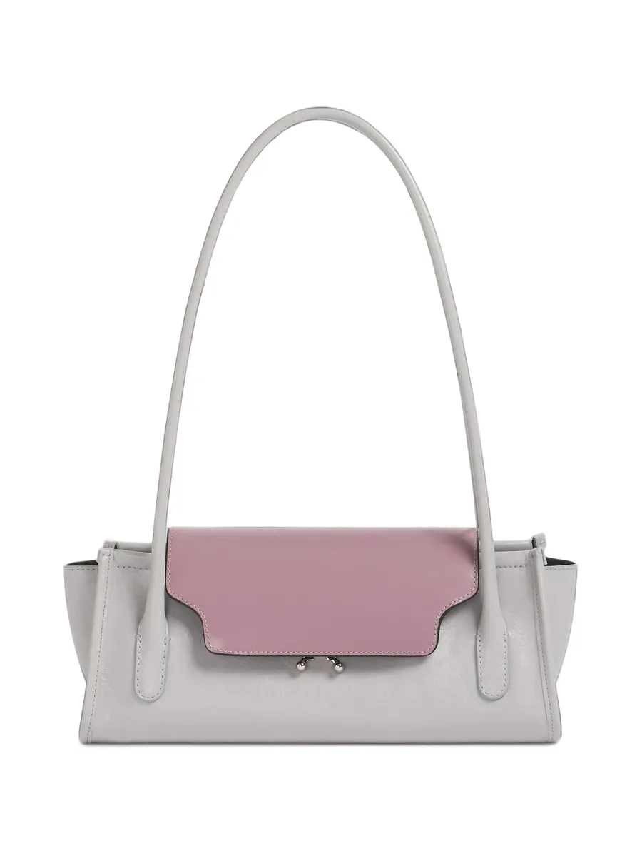 gray and purple leather Trunkette bag 1