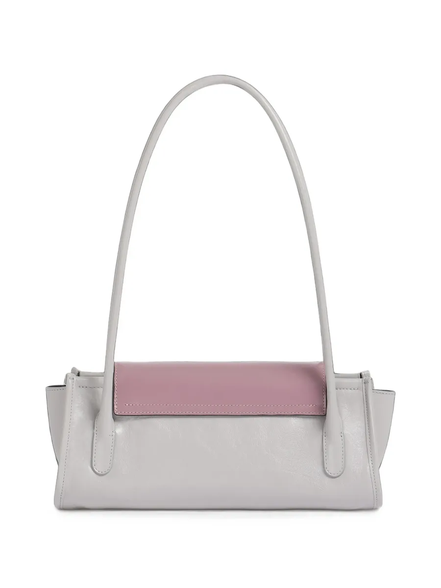 gray and purple leather Trunkette bag 2