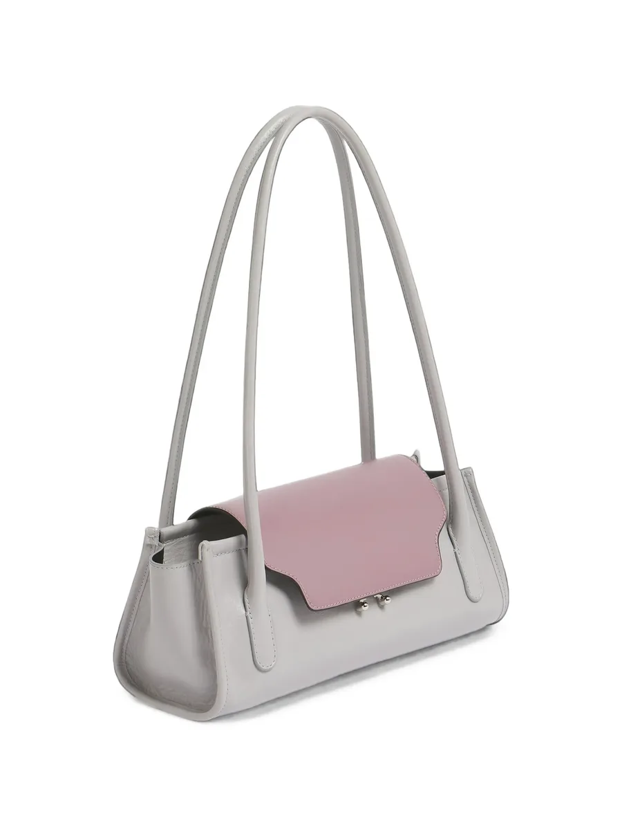 gray and purple leather Trunkette bag 3
