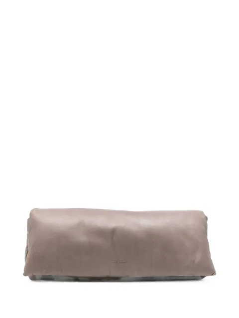 padded leather clutch bag