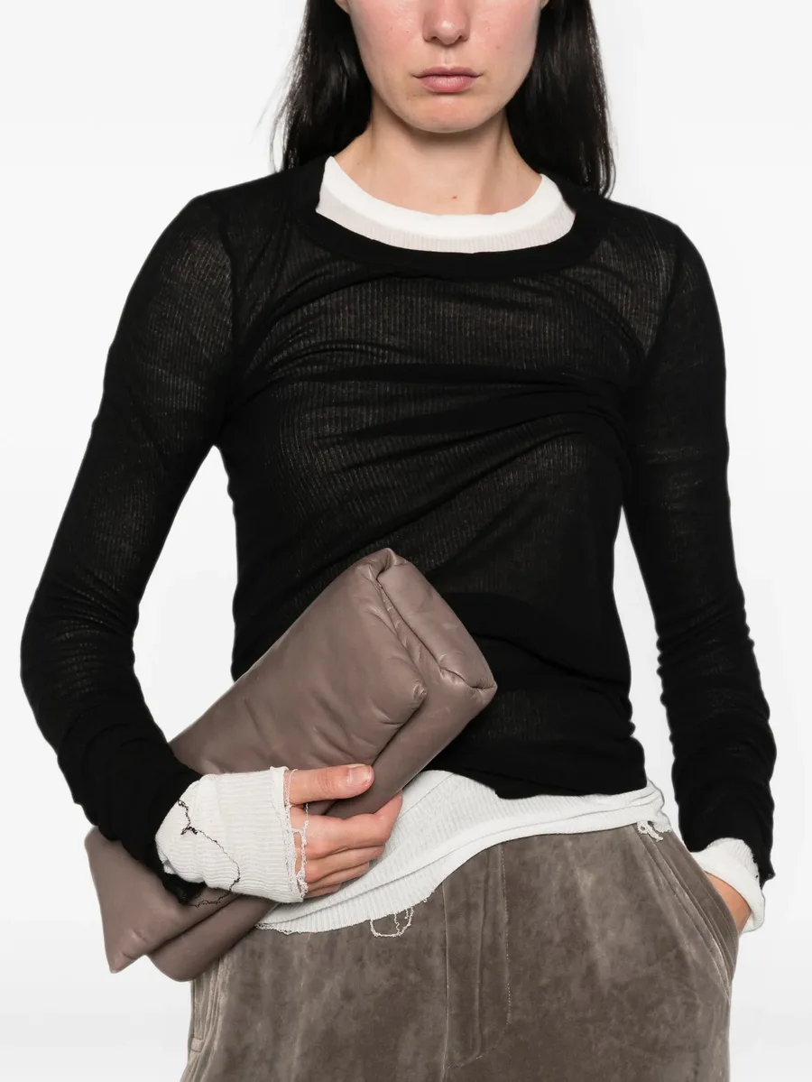 padded leather clutch bag 2