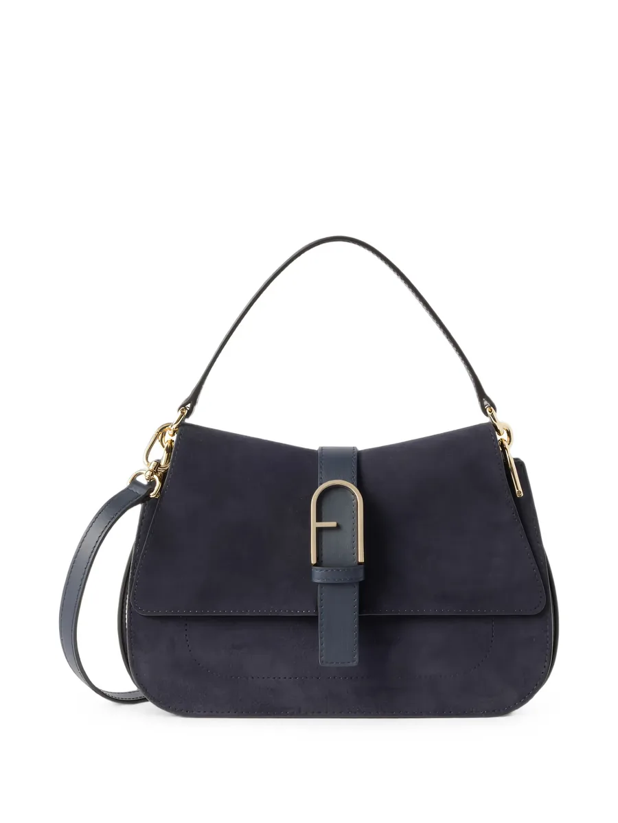 logo-plaque suede clutch bag 2