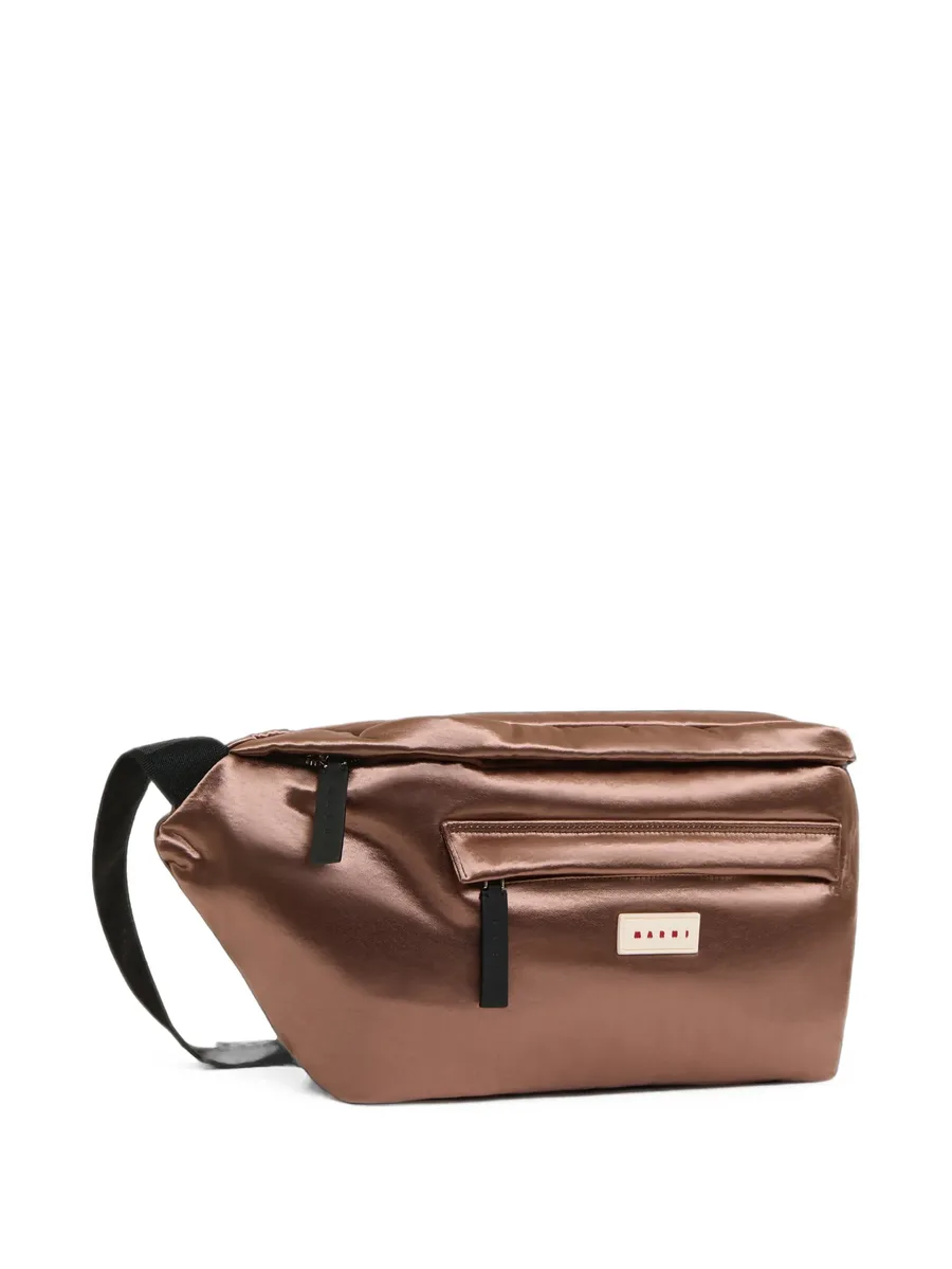 logo-patch satin belt bag 3