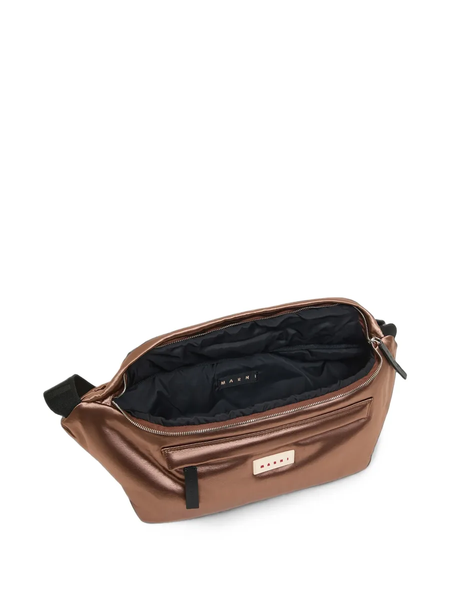 logo-patch satin belt bag 5