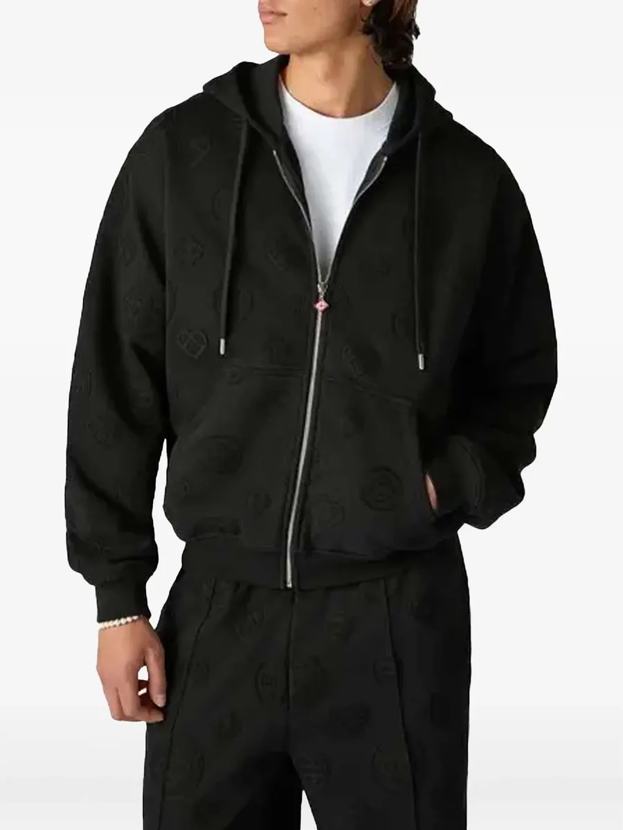 Monogram zip-up hoodie 3