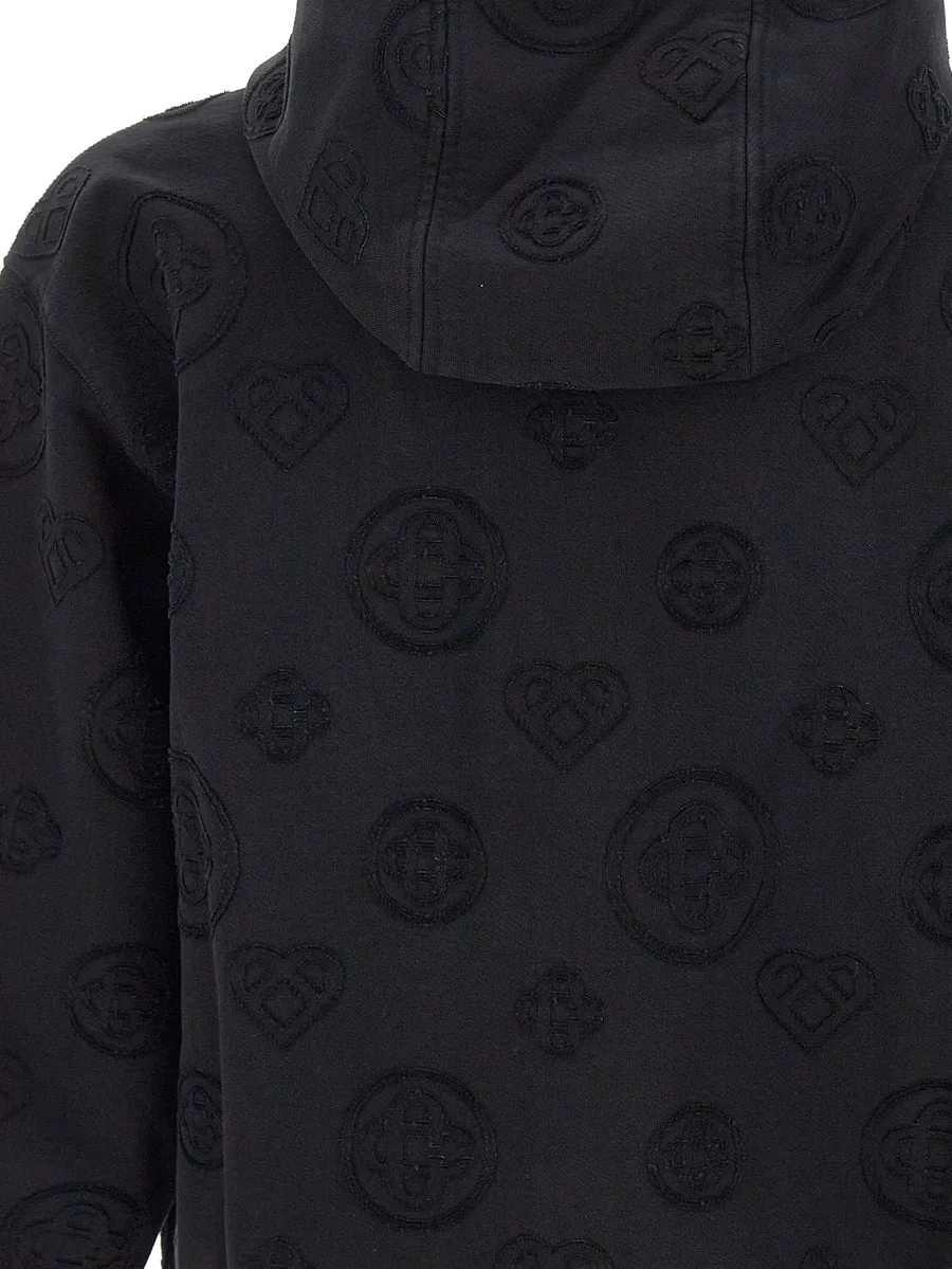 Monogram zip-up hoodie 6