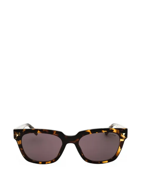 tortoiseshell-effect rectangle-frame sunglasses