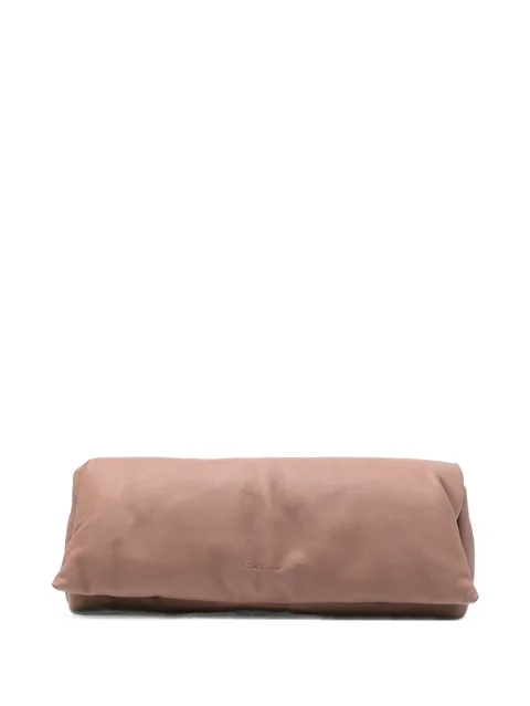 padded leather clutch bag