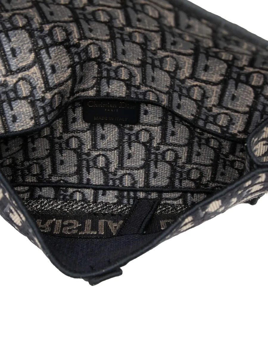 2021 Oblique Canvas Embroidered Saddle Slim Pouch belt bag 5