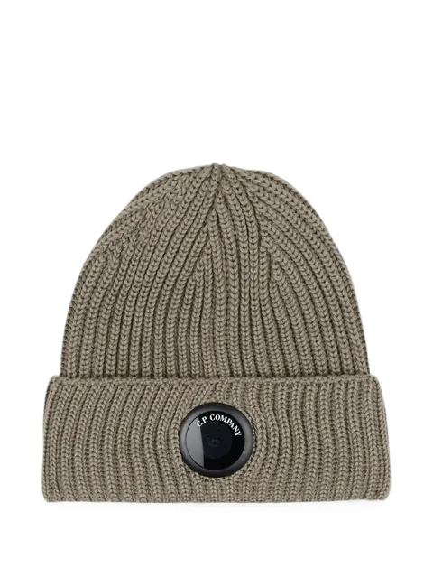 Lens ribbed-knit beanie hat