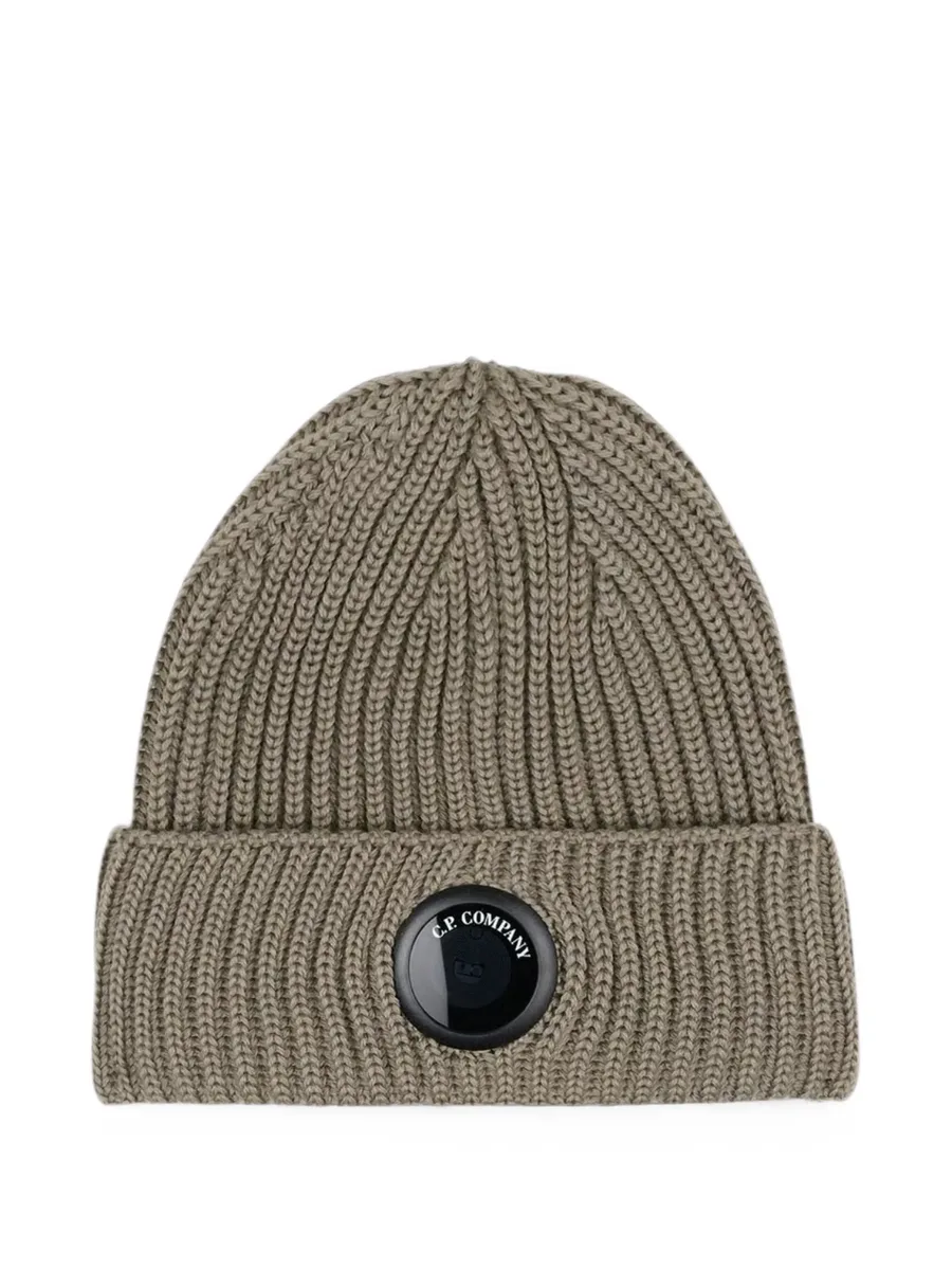 Lens ribbed-knit beanie hat 1