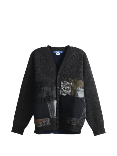 patchwork V-neck cardigan
