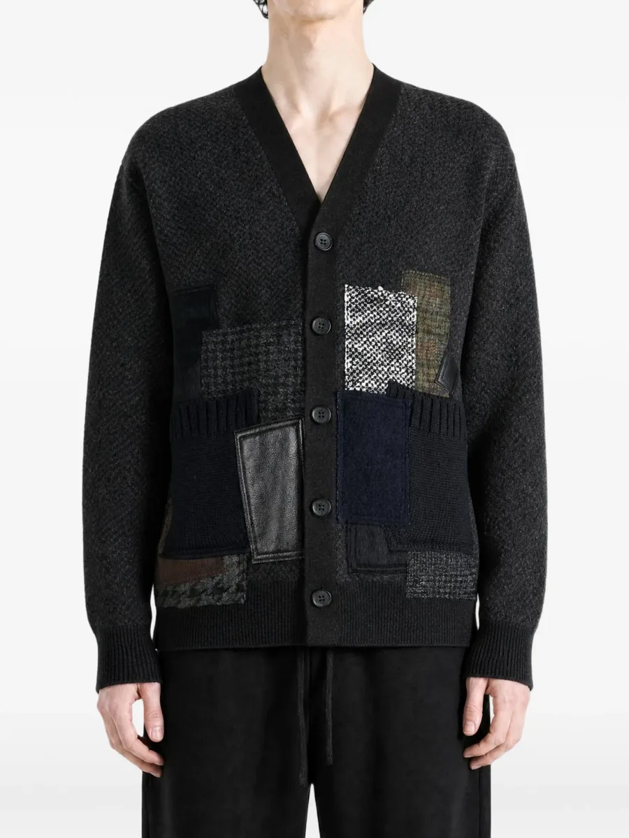 patchwork V-neck cardigan 2
