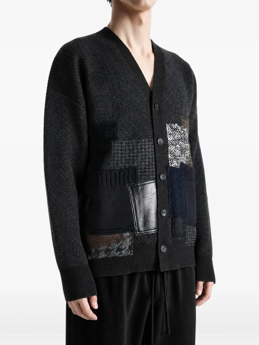 patchwork V-neck cardigan 3