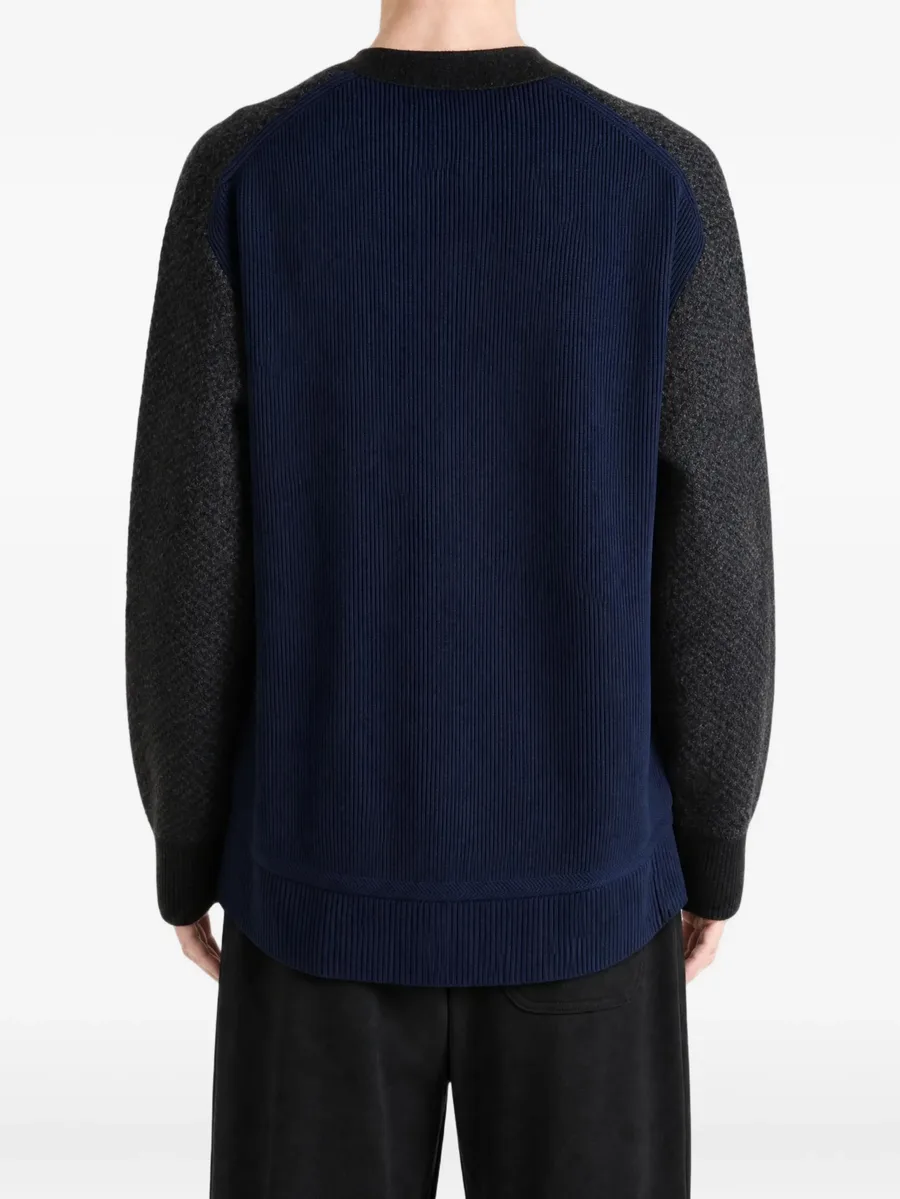 patchwork V-neck cardigan 4