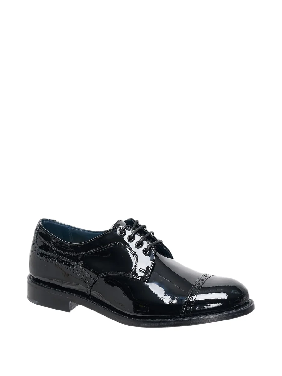 x Tricker's brogue-detail patent-leather derby shoes 2