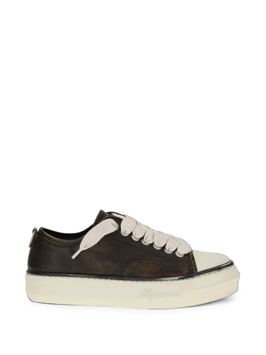 distressed-leather sneakers 1