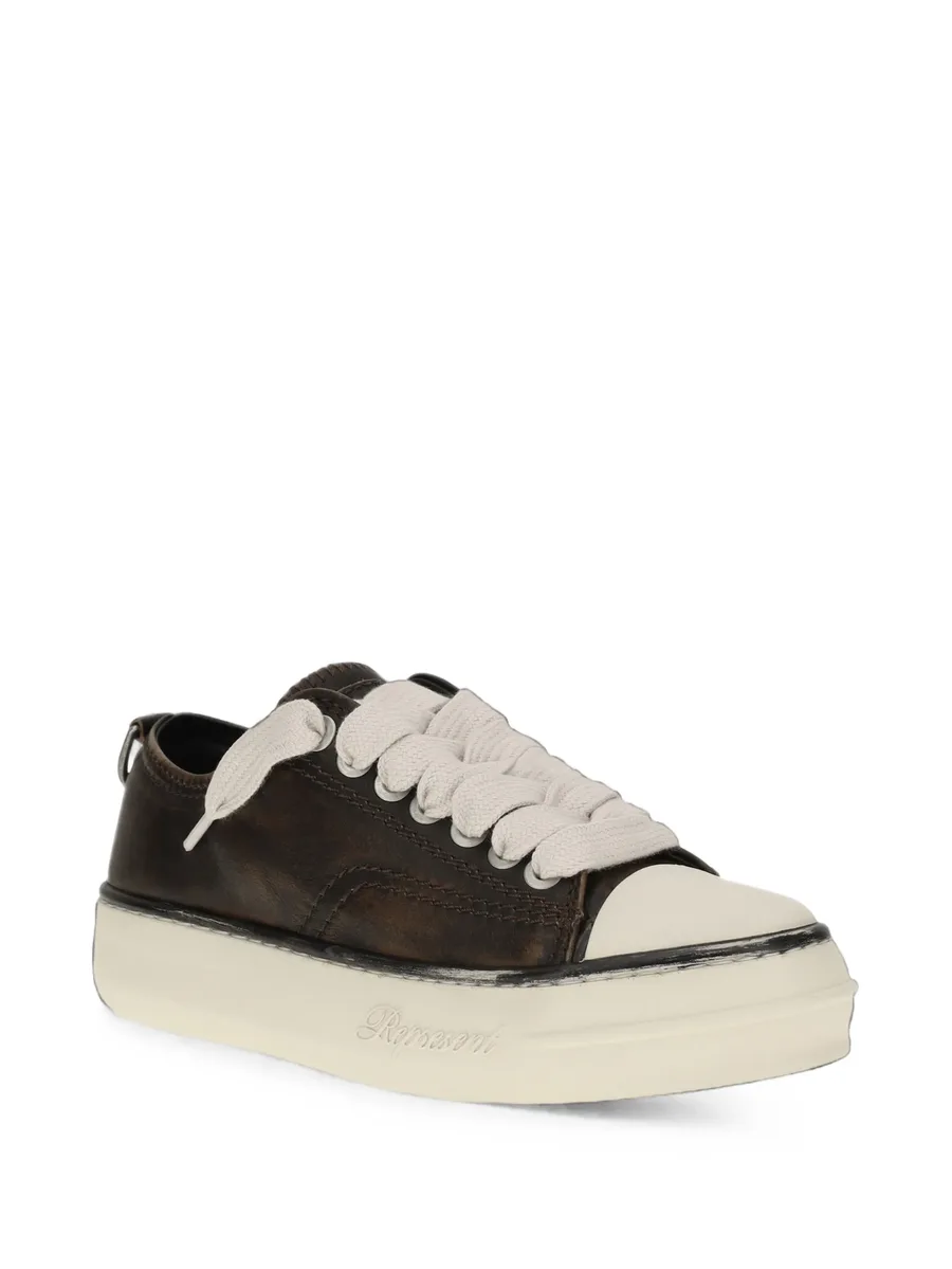 distressed-leather sneakers 2