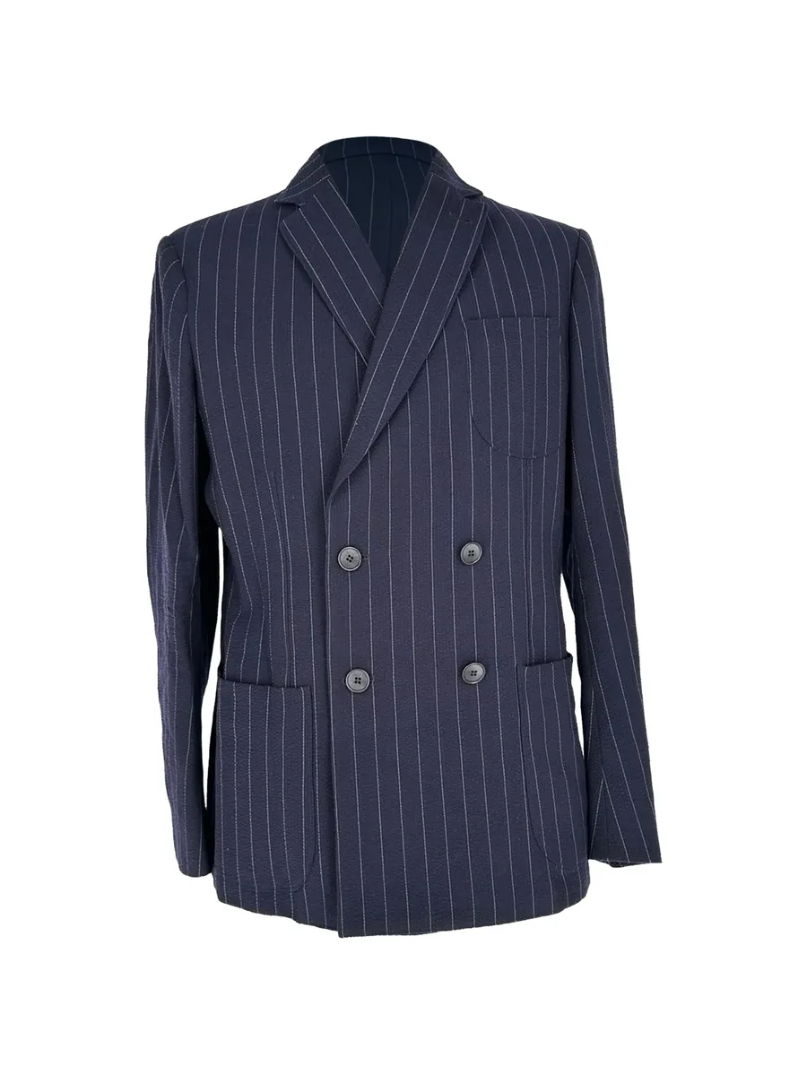 Double-breasted pinstripe blazer 1