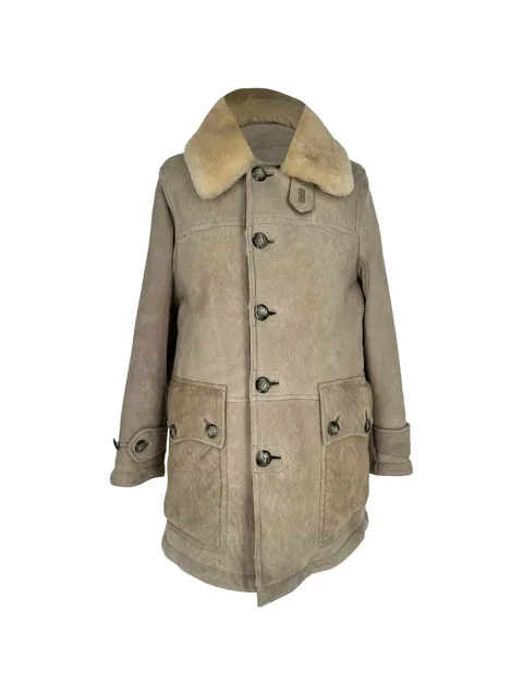 shearling button-down coat