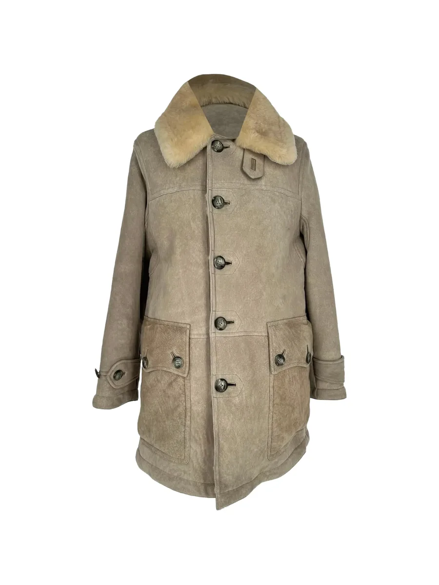 shearling button-down coat 1