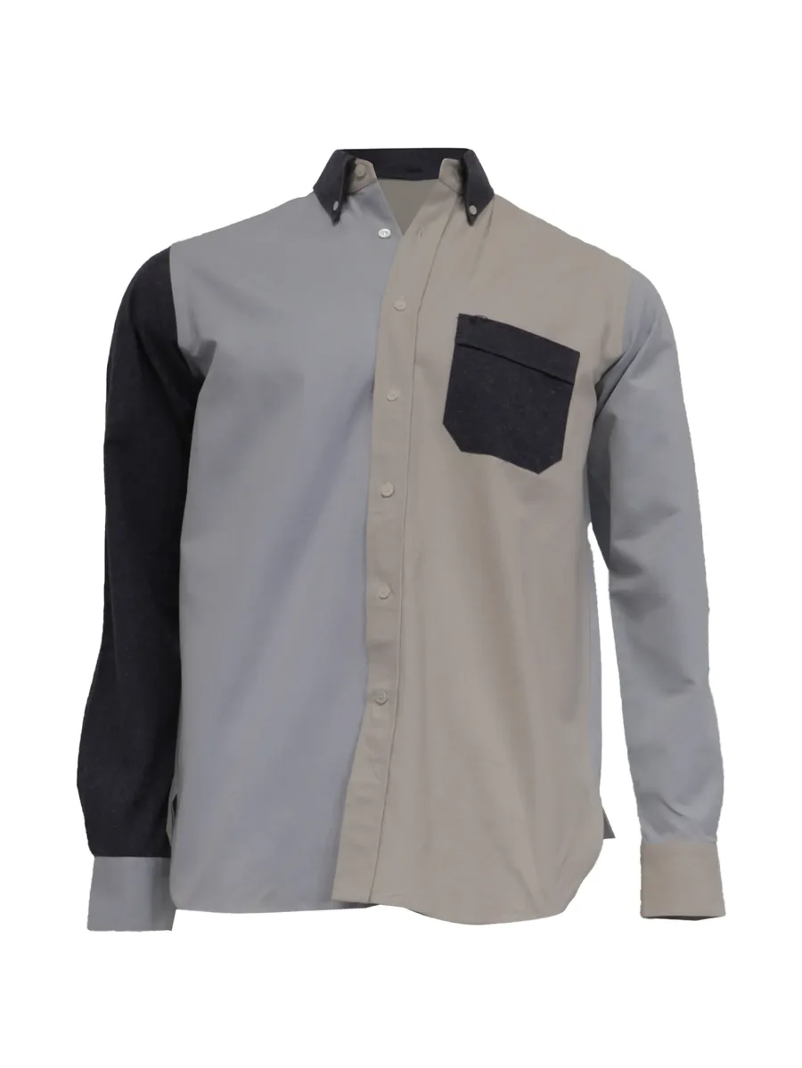 Patchwork Oxford shirt 1