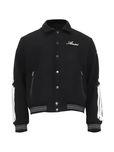 Logo-embroidered bomber jacket