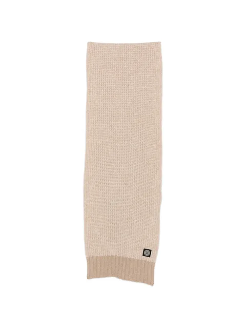 logo-patch waffle-knit scarf