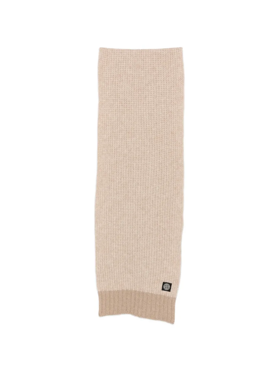 logo-patch waffle-knit scarf 1