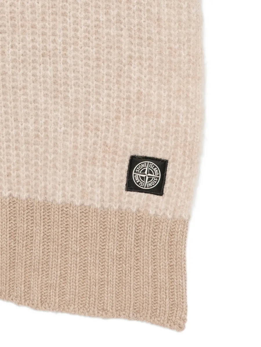 logo-patch waffle-knit scarf 2