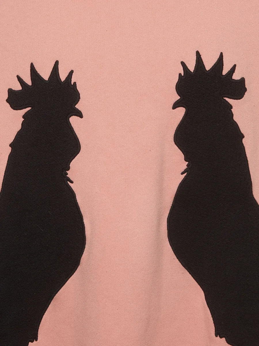 rooster-embroidered sweatshirt 4