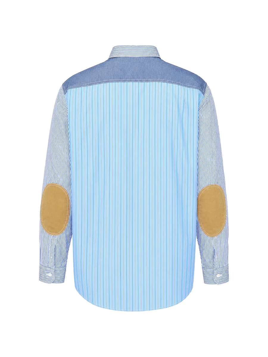 striped patch-detail shirt 2
