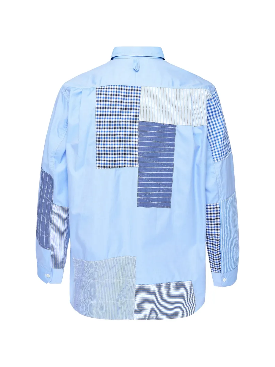 patchwork-design long-sleeve shirt 2