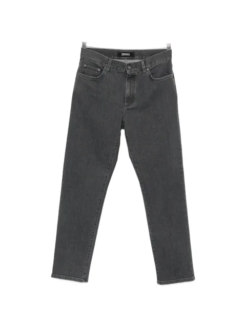 logo-patch straight-leg jeans