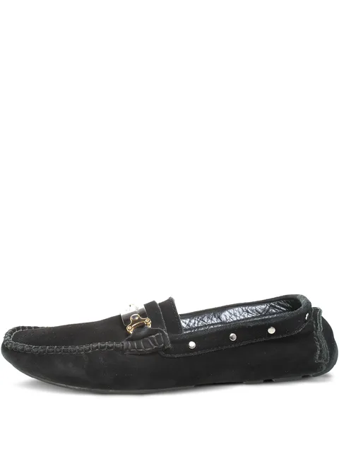 suede metal detail loafers