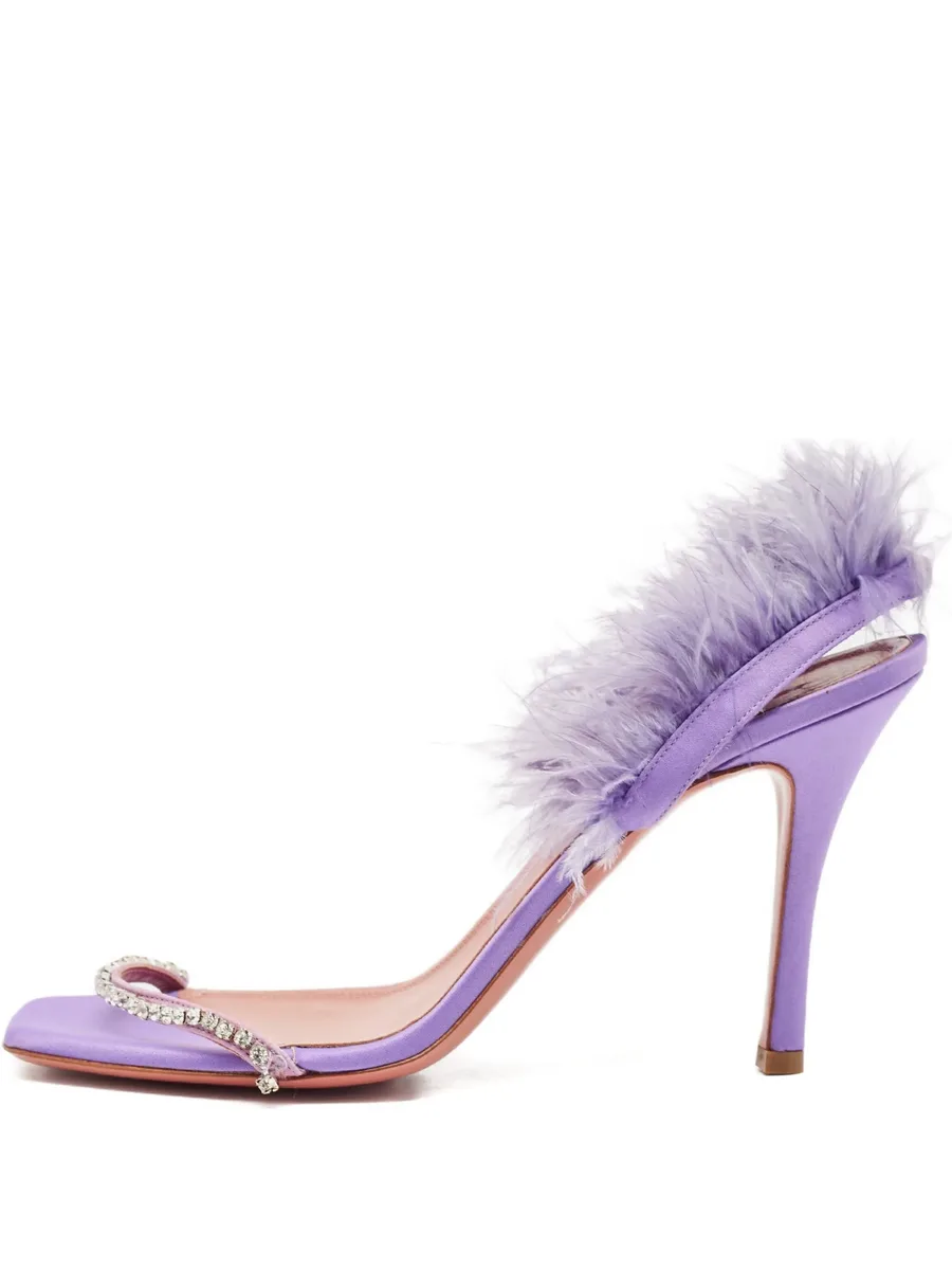 100mm Adwoa feather-trim sandals 2