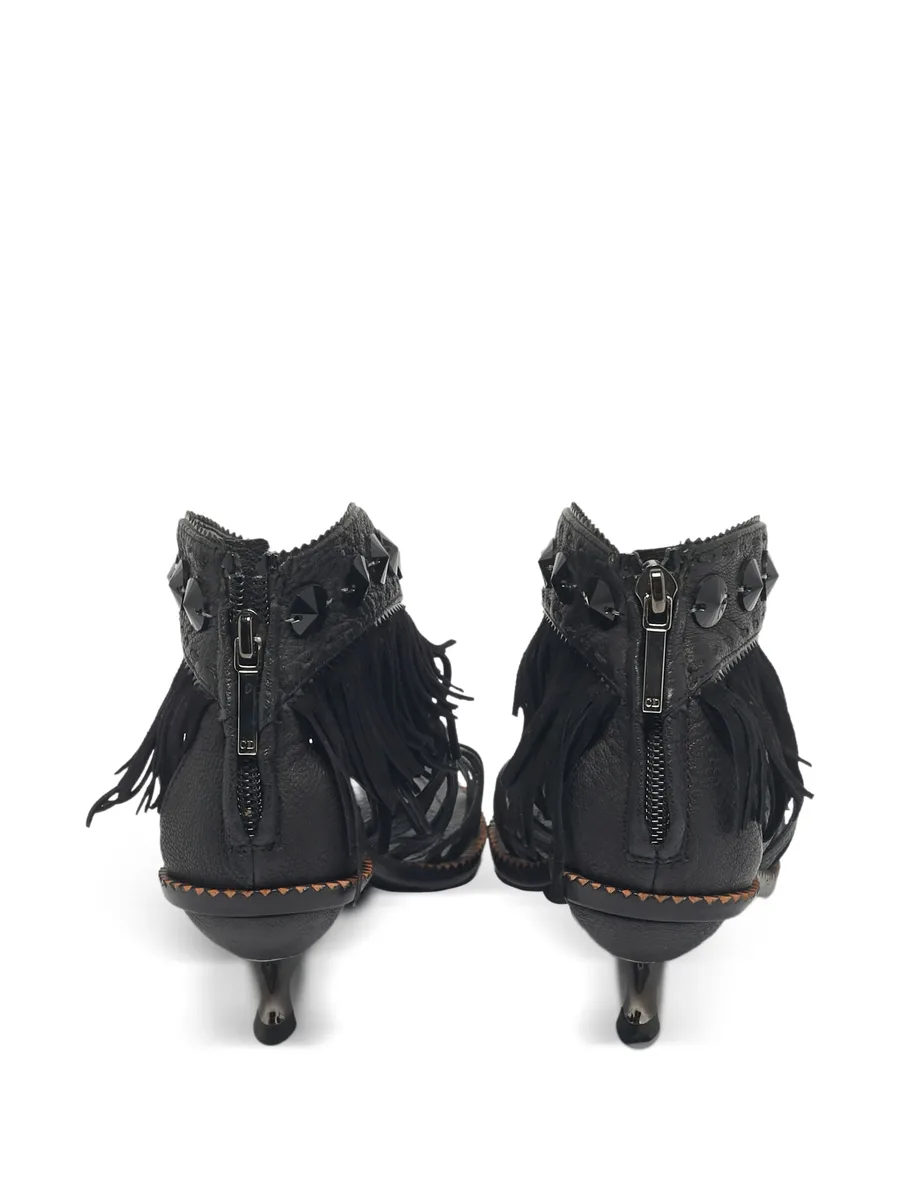 studded fringed sandals 9