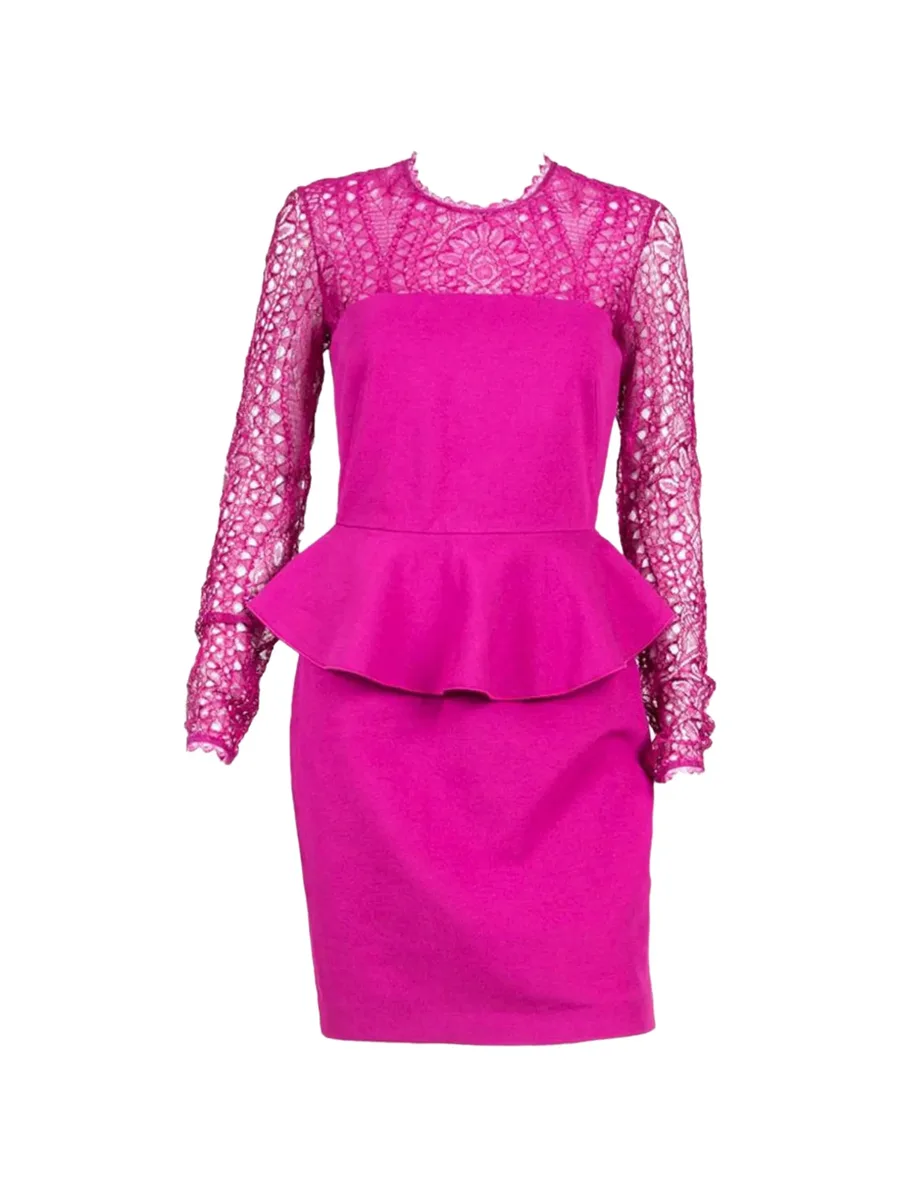 2000s peplum lace midi dress 1