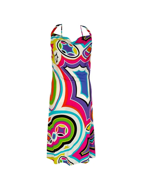 printed halterneck dress