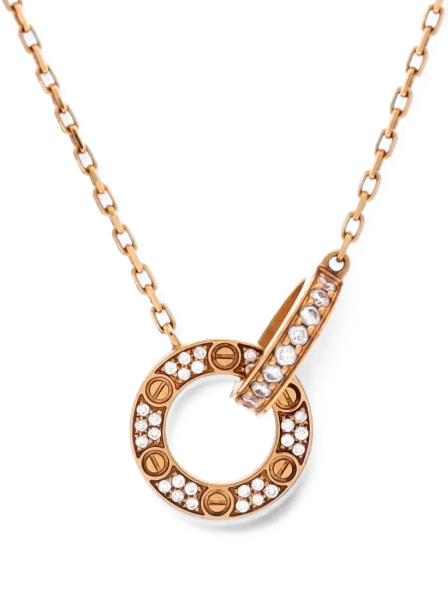 Love Interlocking Pave 18K Rose Gold and Diamonds necklace 1