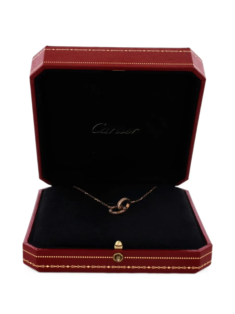 Love Interlocking Pave 18K Rose Gold and Diamonds necklace 4