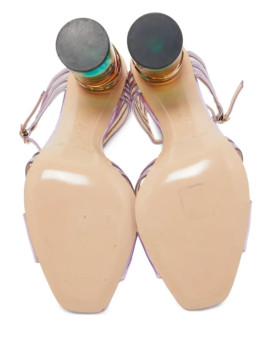 metallic block-heel sandals 8