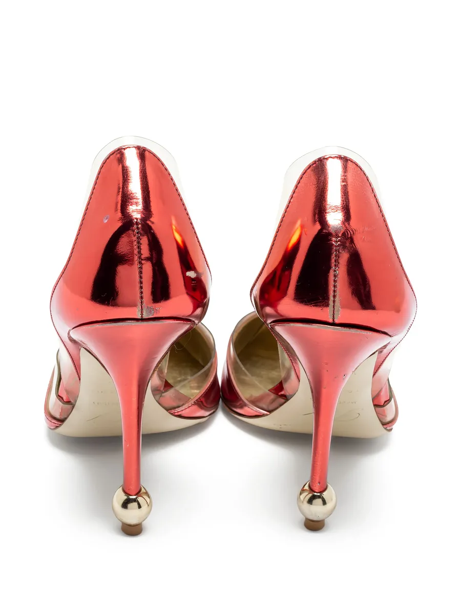 120mm leather heeled pumps 6