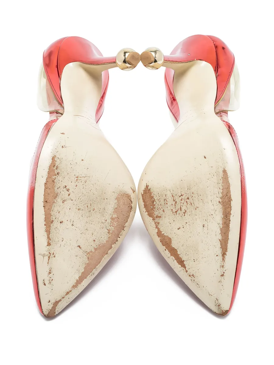120mm leather heeled pumps 7