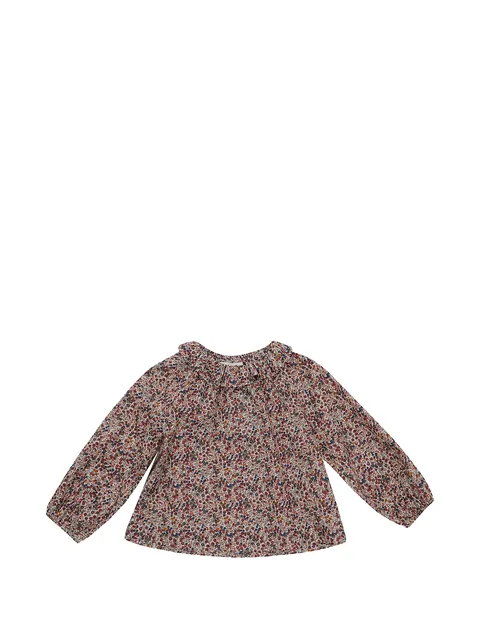 floral-print ruffled shirt