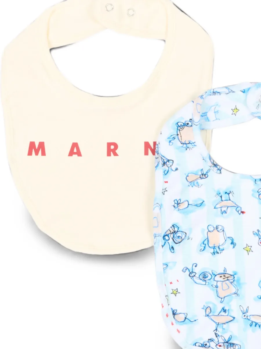 logo-print and graphic-pattern bib set (set of two) 2