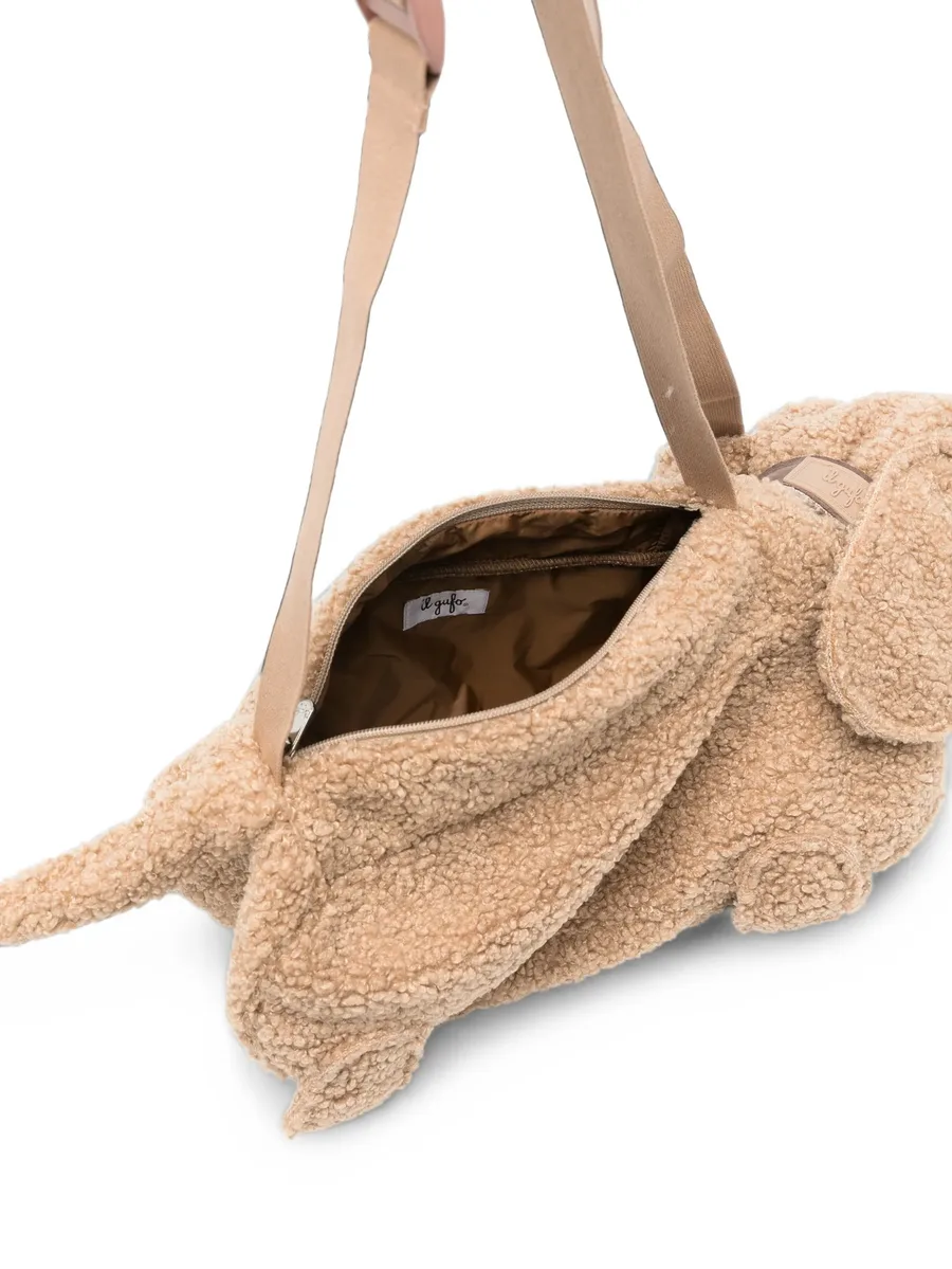 Crusca dog-shaped faux-shearling shoulder bag 4