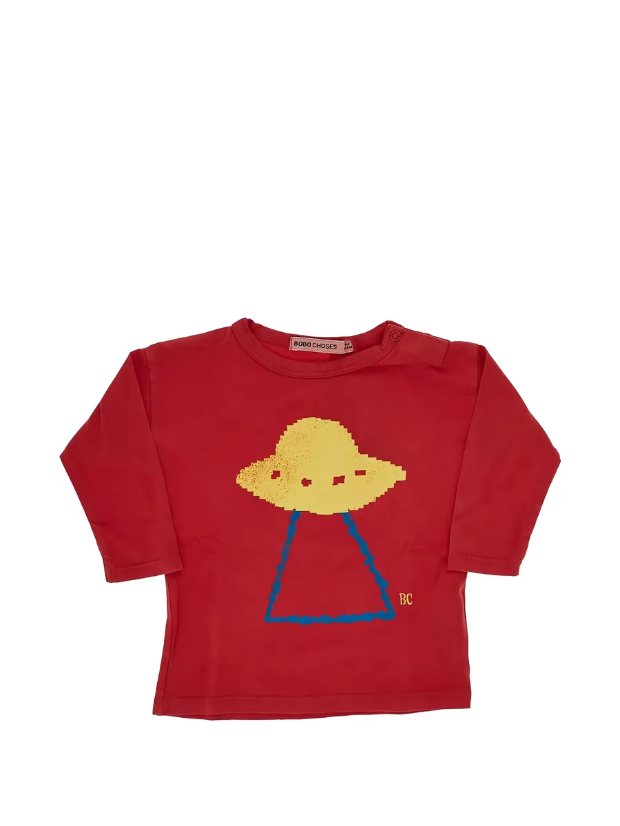 Pixel graphic-print long-sleeve T-shirt 2